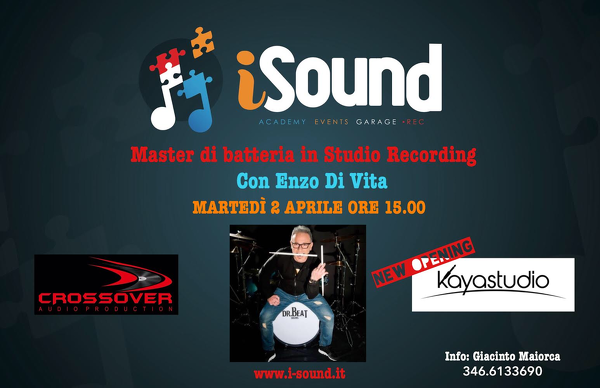 Master di batteria in studio recording